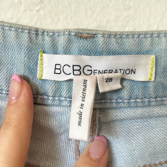 BCBGeneration Light Blue Denim Hight Waist Shorts - Picture 8 of 9